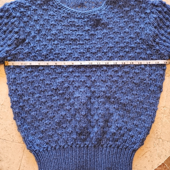 Chelsea Place 90s Womens Blue Knit Sweater Size Medium - Picture 4 of 6